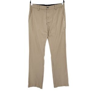 VOLCOM Frickin Chino Pants 33 Men Beige Flat Front Slim Fit Cottonpoly Stretch